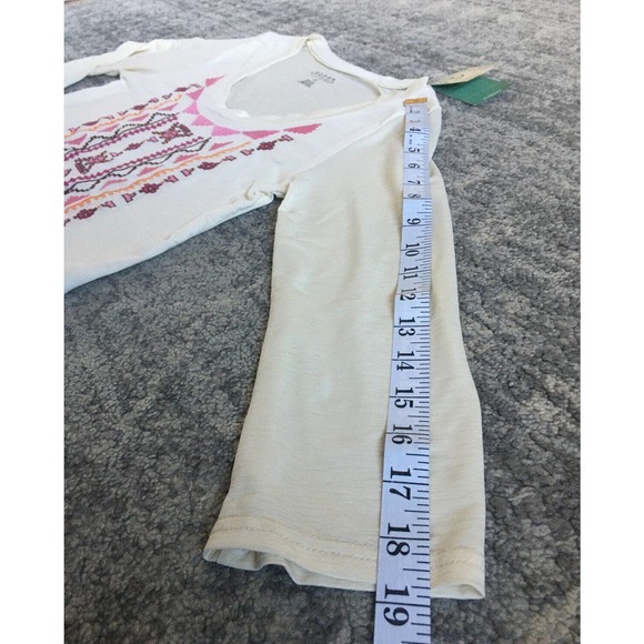 Roper Top S Cream Embroidery 3/4 Sleeve Blouse - Picture 5 of 9